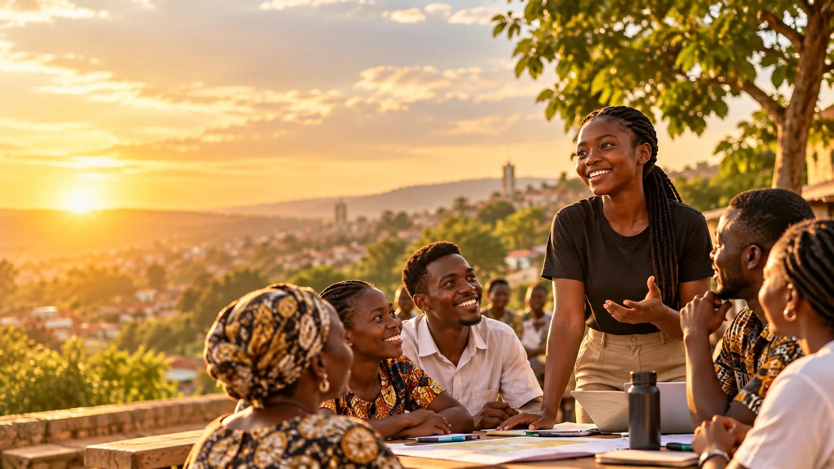 Young people participating in a mentorship and learning discussion